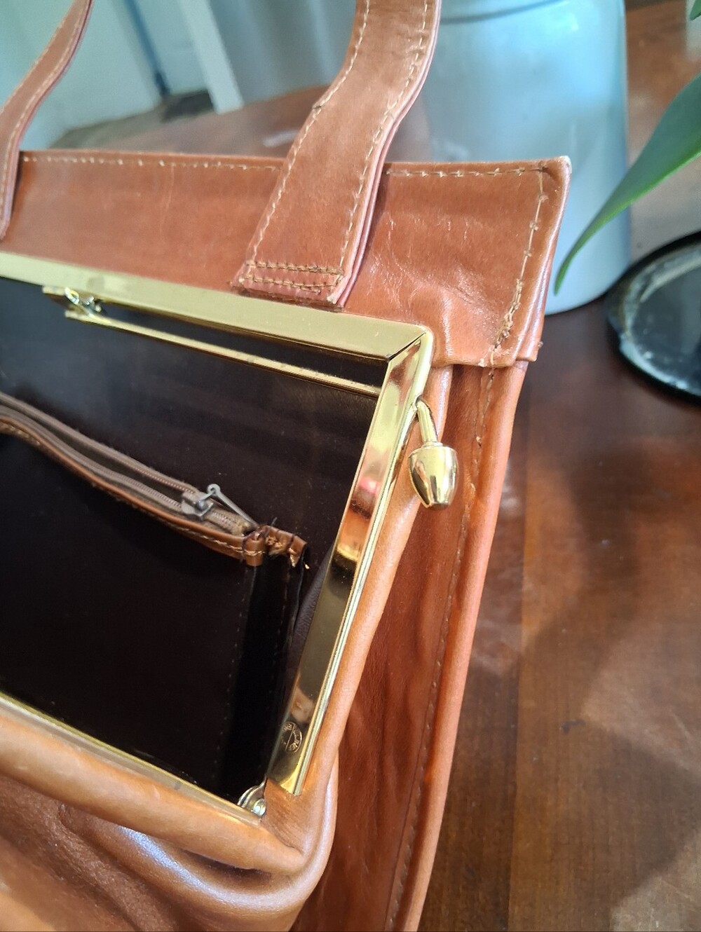 Vtg RARE 50's Luxury Eindhoven Leather Bag